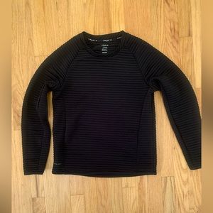 Layer 8 Boys Ribbed Long Sleeve Quick Dry Crewneck Sweatshirt Black Large 10/12